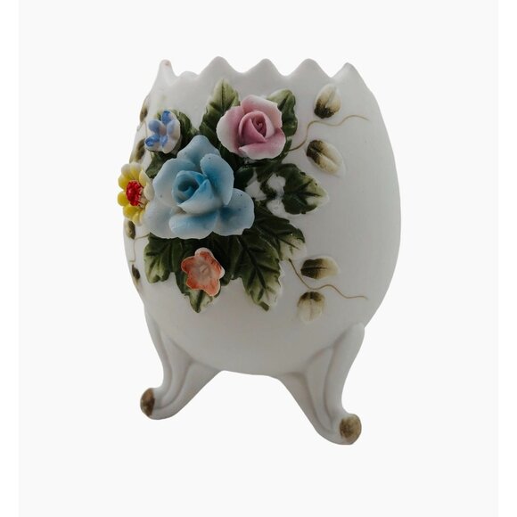 Vintage Lefton China Floral Egg Vase Hand Painted Porcelain Collectible 2592 - Picture 4 of 10